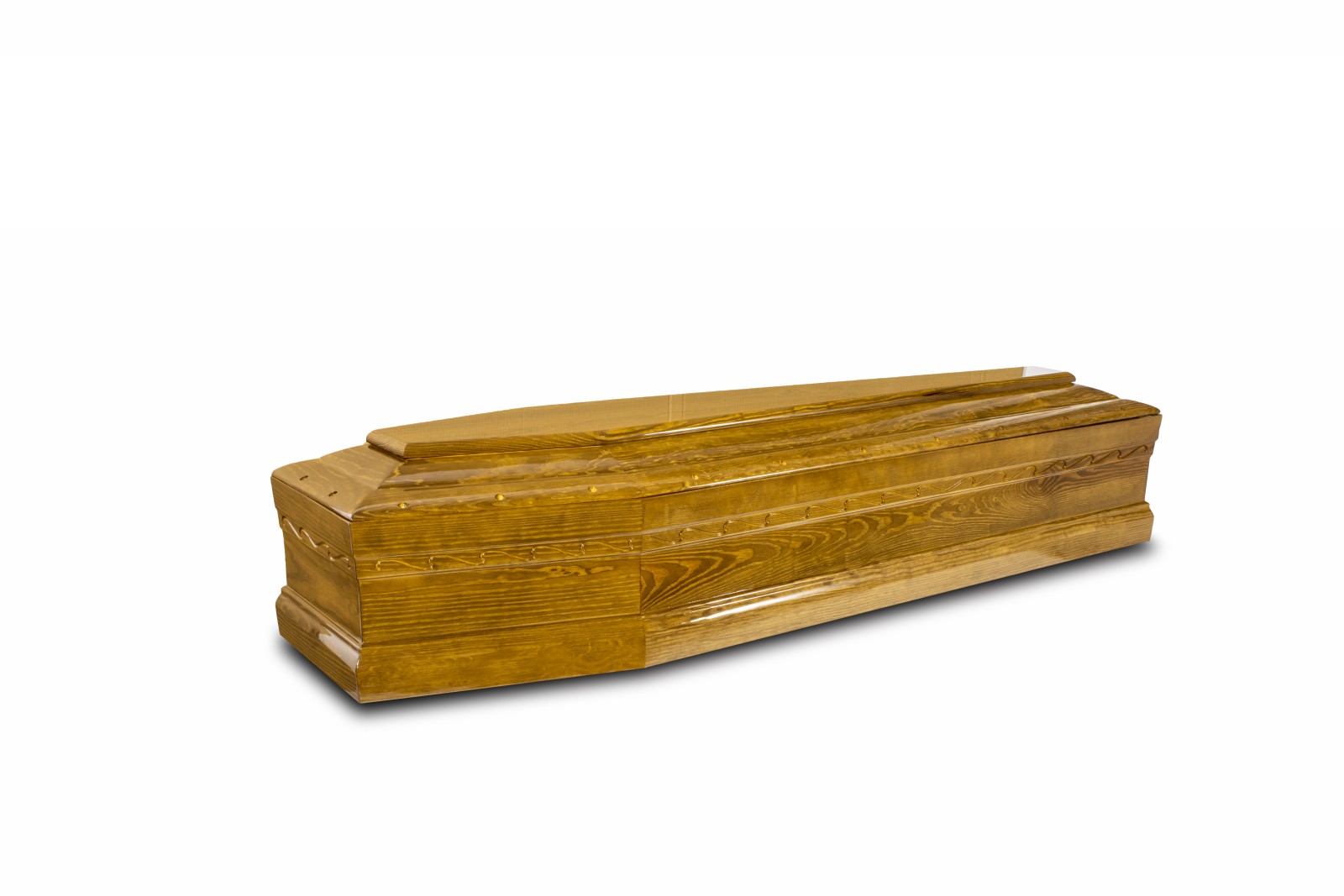 Cofano in legno di Yellowpine con intaglio greca - immagine 1