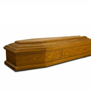 Cofano in legno di frezno con intaglio Madonna