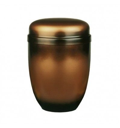 Urna cineraria con coperchio piatto in metallo color rame - immagine 1