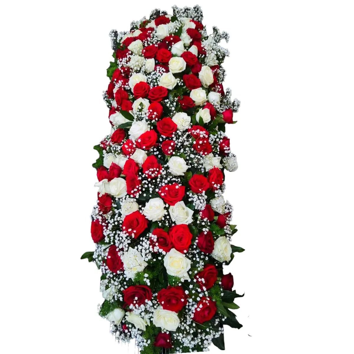 Copribara semplice fiori rose rosse bianche - immagine 4
