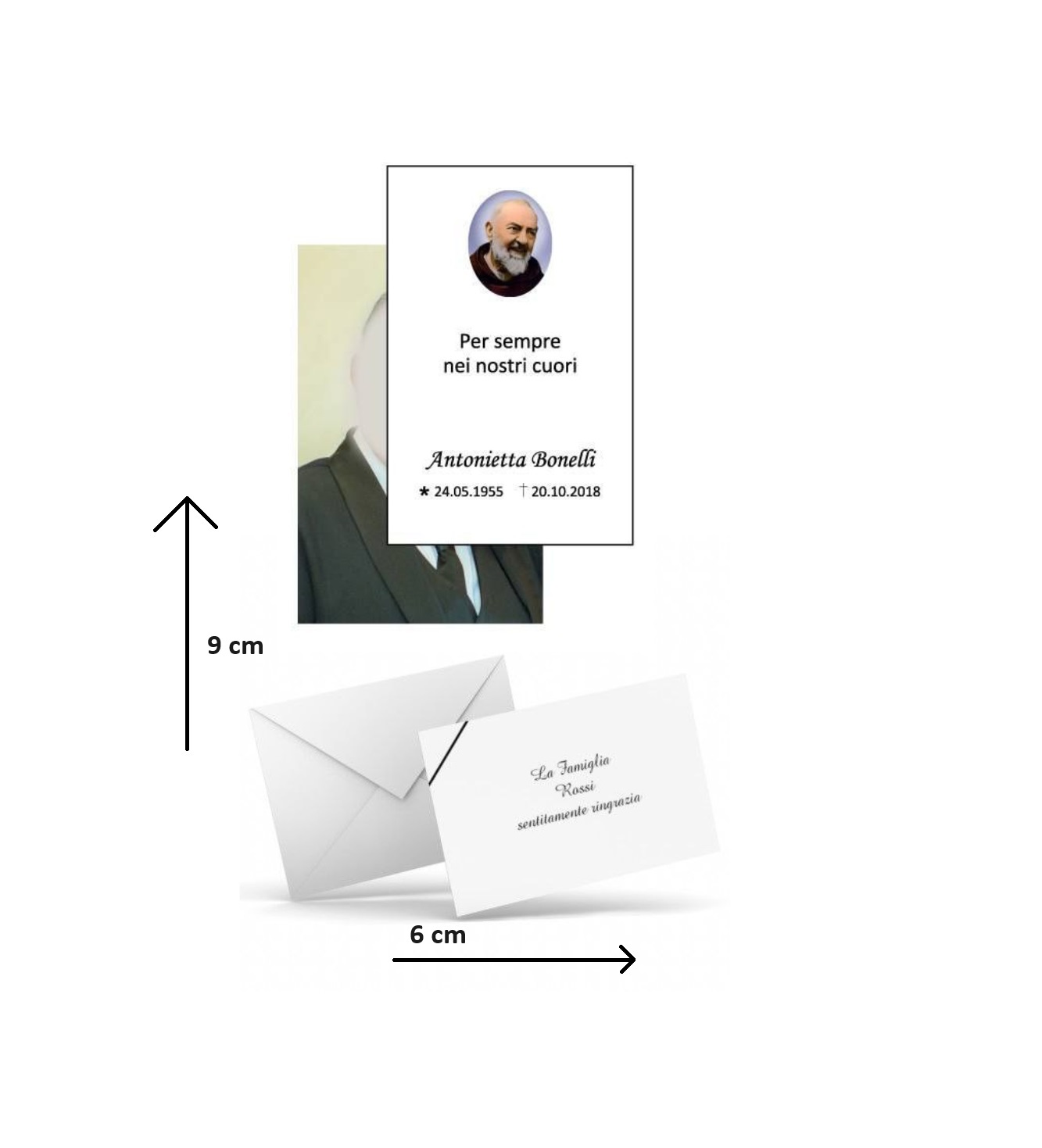 Ricordino lutto in formato 6 x 9 - immagine 1